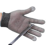 Перчатка кольчужная  М из нержавеющей стали, перчатки от порезов, защитные поризостойкие.