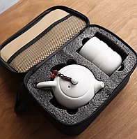 Чайный набор для чайной церемонии дорожный чайник + 4 кружки в сумке