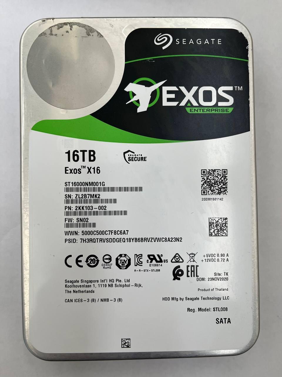 Жесткий диск Seagate Exos Enterprise 16TB X16 SATA III (ST16000NM001G) - фото 3 - id-p2090833573
