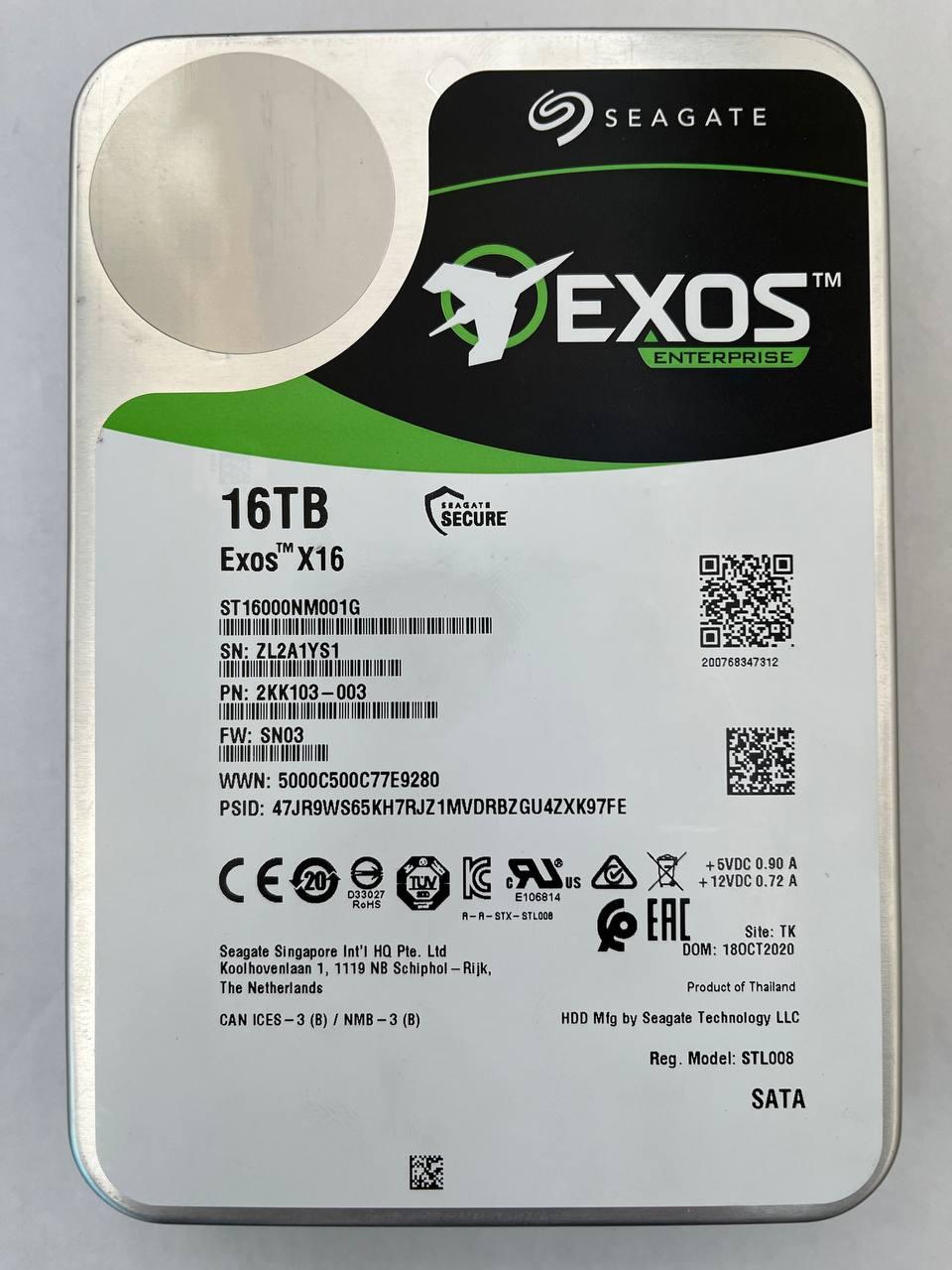 Жесткий диск Seagate Exos Enterprise 16TB X16 SATA III (ST16000NM001G) - фото 1 - id-p2090833573