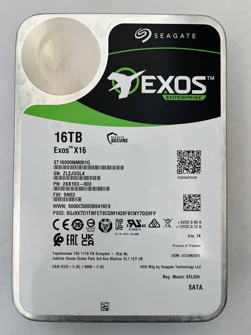 Жесткий диск Seagate Exos Enterprise 16TB X16 SATA III (ST16000NM001G) - фото 4 - id-p2090833573