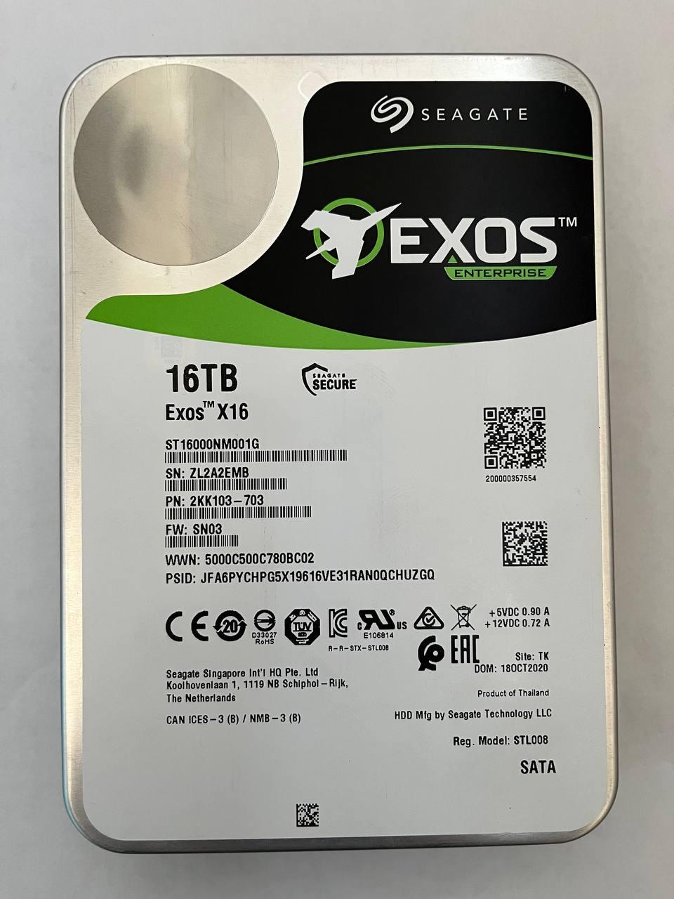 Жесткий диск Seagate Exos Enterprise 16TB X16 SATA III (ST16000NM001G) - фото 2 - id-p2090833573