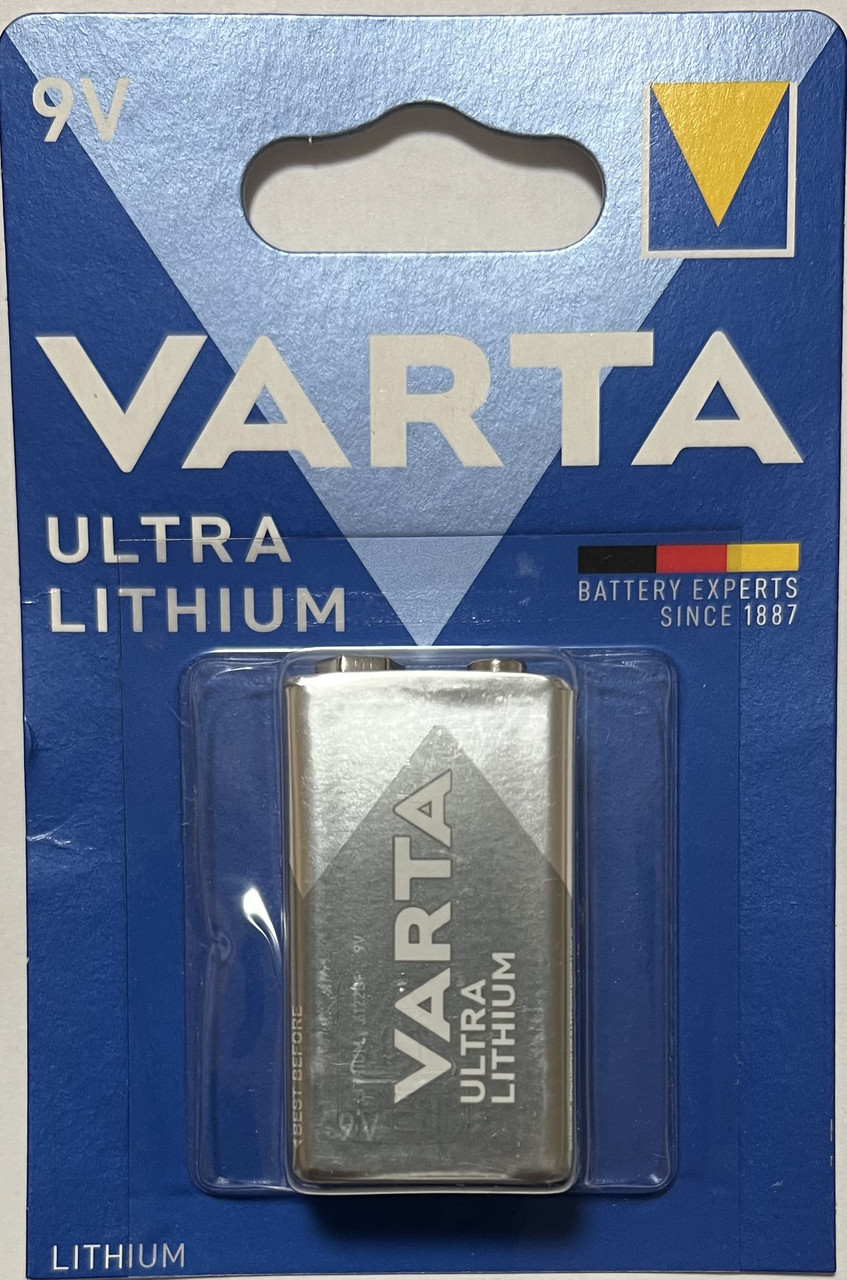Батарейка крона літієва Varta Ultra Lithium 6FR22 9V 6F22, фото 1