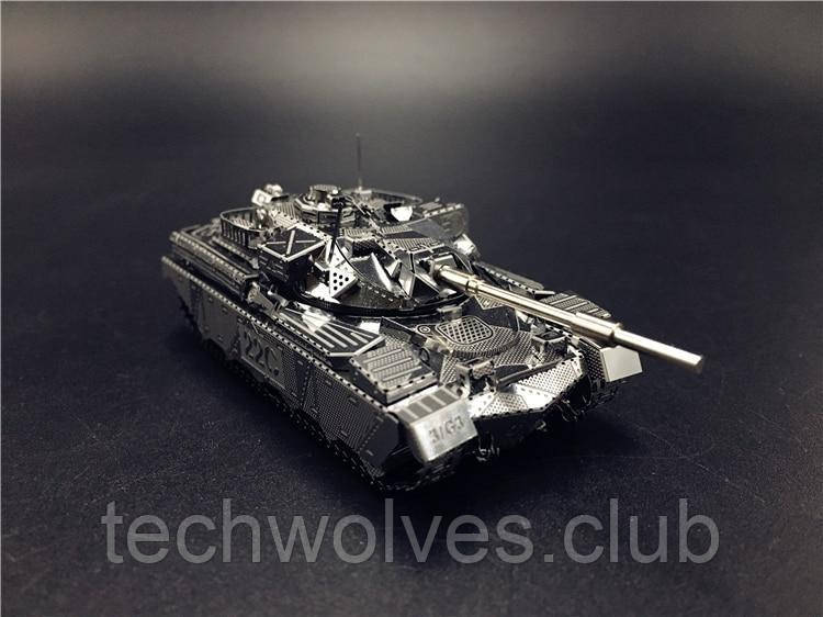 Металлический конструктор Танк Chieftain MK50 1:100. Металлическая сборная 3D модель танка. 3D пазл Танк