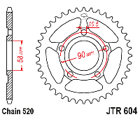 Зірка задня JT Sprockets JTR604.38