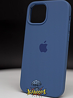 Чехол с закрытым низом на Айфон 14 Синий / Silicone Case для iPhone 14 Blue Сobalt