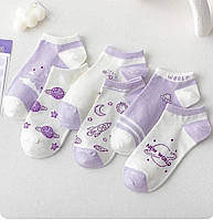 Носки белые капроновые хлопковые женские носочки прозрачные фиолетовые сиреневые