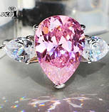 Кільце з кубічним цирконієм. Срібло 925,. Клеймо. Чудовий блиск і перелив фіанітів класу ААА CZ!, фото 3