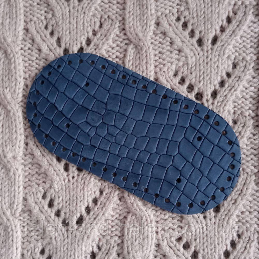 Денце для в'язаних сумок. Колір Синій Пітон, фото 1