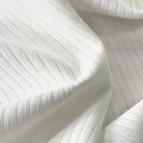 Інтерлок рубчик полотно преміум класу однотон молочний, фото 1