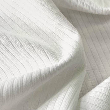 Інтерлок  рубчик полотно преміум класу однотон молочний