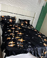 Велюровое постельное белье с яркими узорами Евро размер