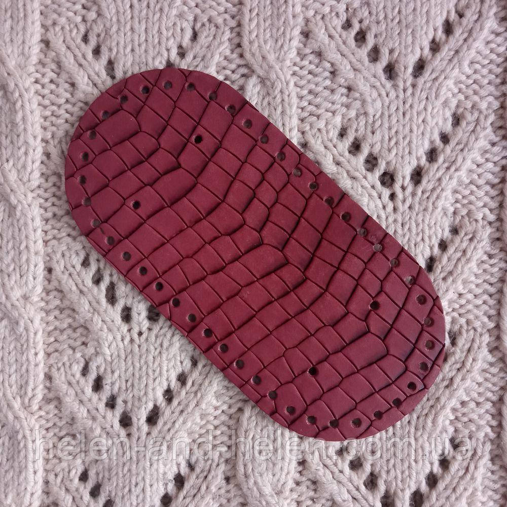 Денце для в'язаних сумок. Колір Бордовий Пітон, фото 1