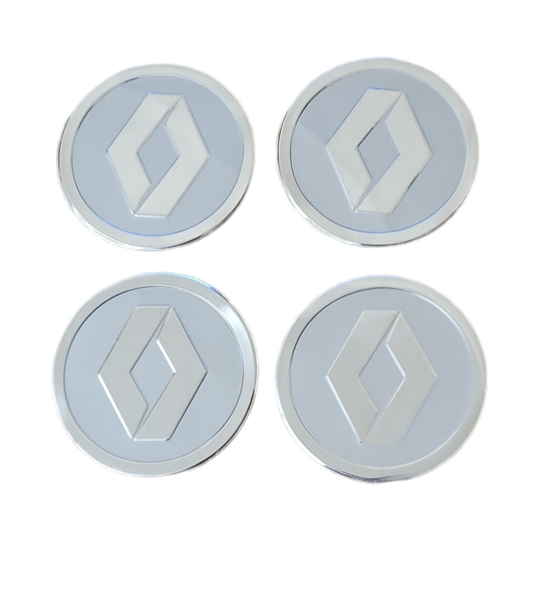 Наліпки на ковпачки, наліпки на диски Renault Рено 60 мм сірі