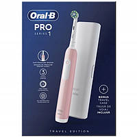 Електрична зубна щітка Braun Oral-B Pro Series 1 Pink з дорожнім футляром (D305.513.3X)