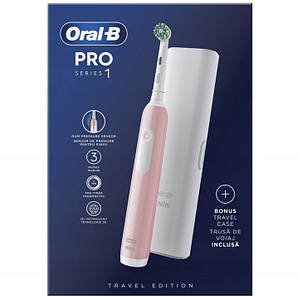 Електрична зубна щітка Braun Oral-B Pro Series 1 Pink з дорожнім футляром (D305.513.3X)