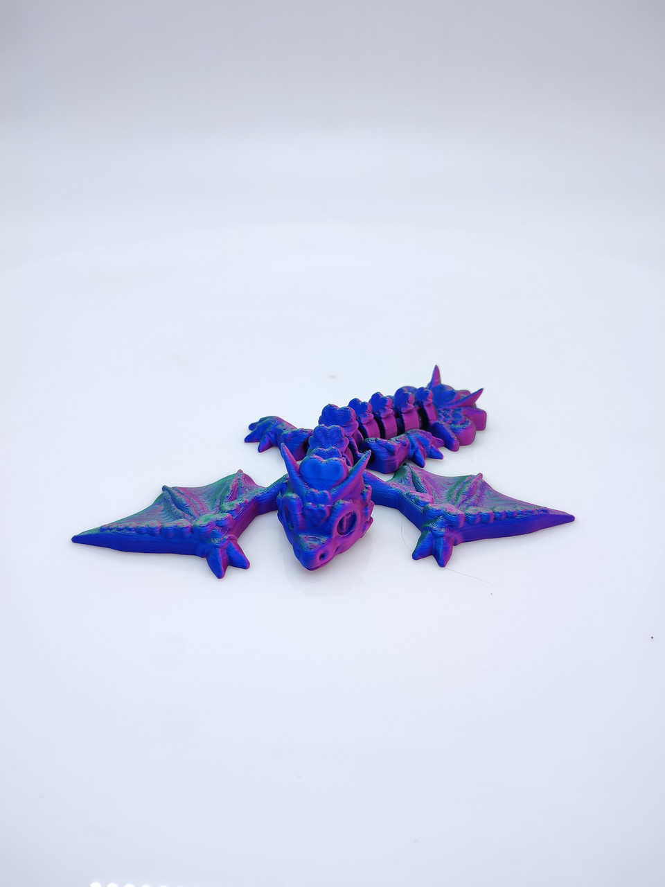 Дитяча іграшка Дракон 3D друк перламутровий, фіолетовий дракон статуетка з рухомими деталями