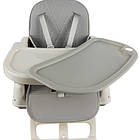 Стілець для годування 6в1 Kruzzel 22014, сірий, з 5-точковими ременями безпеки, фото 3