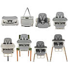 Стілець для годування 6в1 Kruzzel 22014, сірий, з 5-точковими ременями безпеки, фото 8