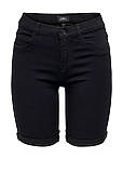 Шорти жіночі джинсові подовжені з манжетами Only Чорні, фото 5