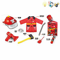 Детский костюм пожарника, звук, свет с батарейками № F012