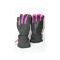 Перчатки женские Echt горнолыжные, черный с розовым (HX055-black-pink) - XL