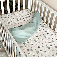 Сменный комплект постельного белья детский, 120*60см, Baby Dream Stars мята
