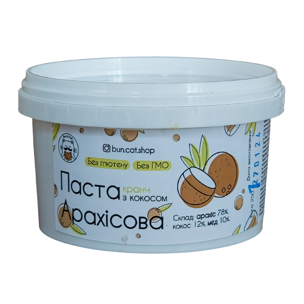 Арахісова паста з кокосом кранч 250 грам, фото 1