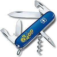 Ніж Victorinox Spartan Ukraine 91мм/12функ/квіти в укр.стилі/синій