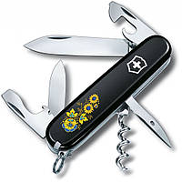 Нож Victorinox Spartan Ukraine 91мм/12функ/цветы в укр.стиле/черный