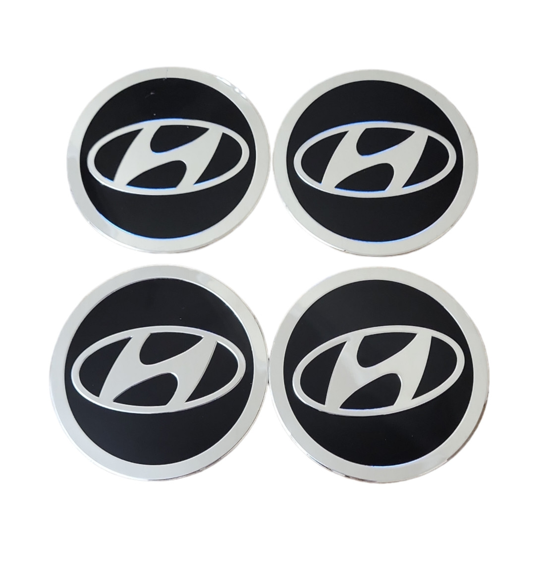 Наліпки на ковпачки, заглушки, наліпки на диски Hyundai Хендай 90 мм чорні