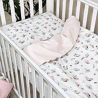 Сменный комплект постельного белья детский, 120*60см, Baby Dream Бабочка розово-мятный