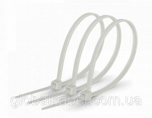 Хомут, стяжка кабельна нейлонова 3,6х200 біла (пач. 100шт), фото 1