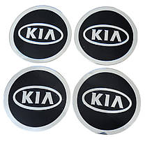 Наліпки на ковпачки, наліпки на диски KIA кіа чорні 90 мм 4 шт