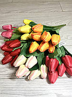 Букет штучних тюльпанів. Тюльпани декоративні (7 бутонів, 34 см), фото 5