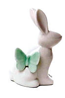 Статуетка фарфоровая Кролик с зеленой бабочкой 10 см. х 6,5 см.