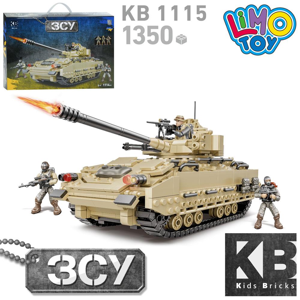 Конструктор KB 1115 військовий, танк, 21, 7см, фігурки, 1114дет