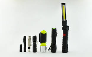 Ліхтарі, прожектори, акамулятори, повербанки та зарядні станції