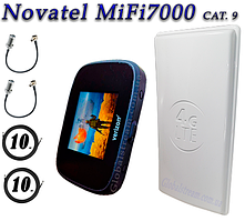Комплект для 4G/LTE/3G c Novatel MiFi 7000 LTE Cat 9 до 450 мб/с і Антена планшетна MIMO 2×24dbi (48дб)