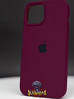 Чехол с закрытым низом на Айфон 14 Бордовый / Silicone Case для iPhone 14 Plum