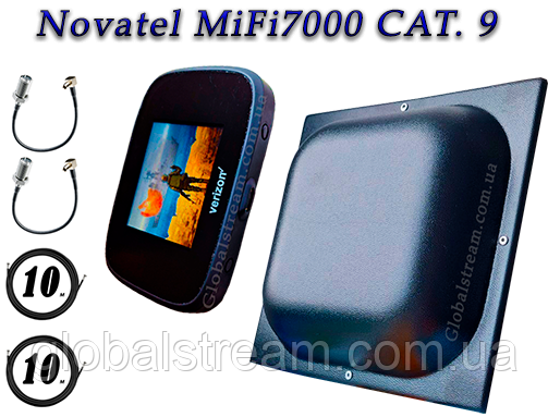 Повний комплект 4G/LTE/3G WiFi Роутер Novatel MiFi 7000 LTE Cat 9 (4400mAh) + MiMo антеною до 18 дБ, фото 1
