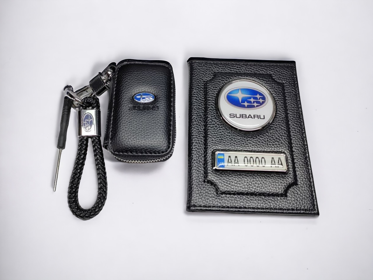 Комплект з логотипом Subaru, обкладинка, брелок, ключниця