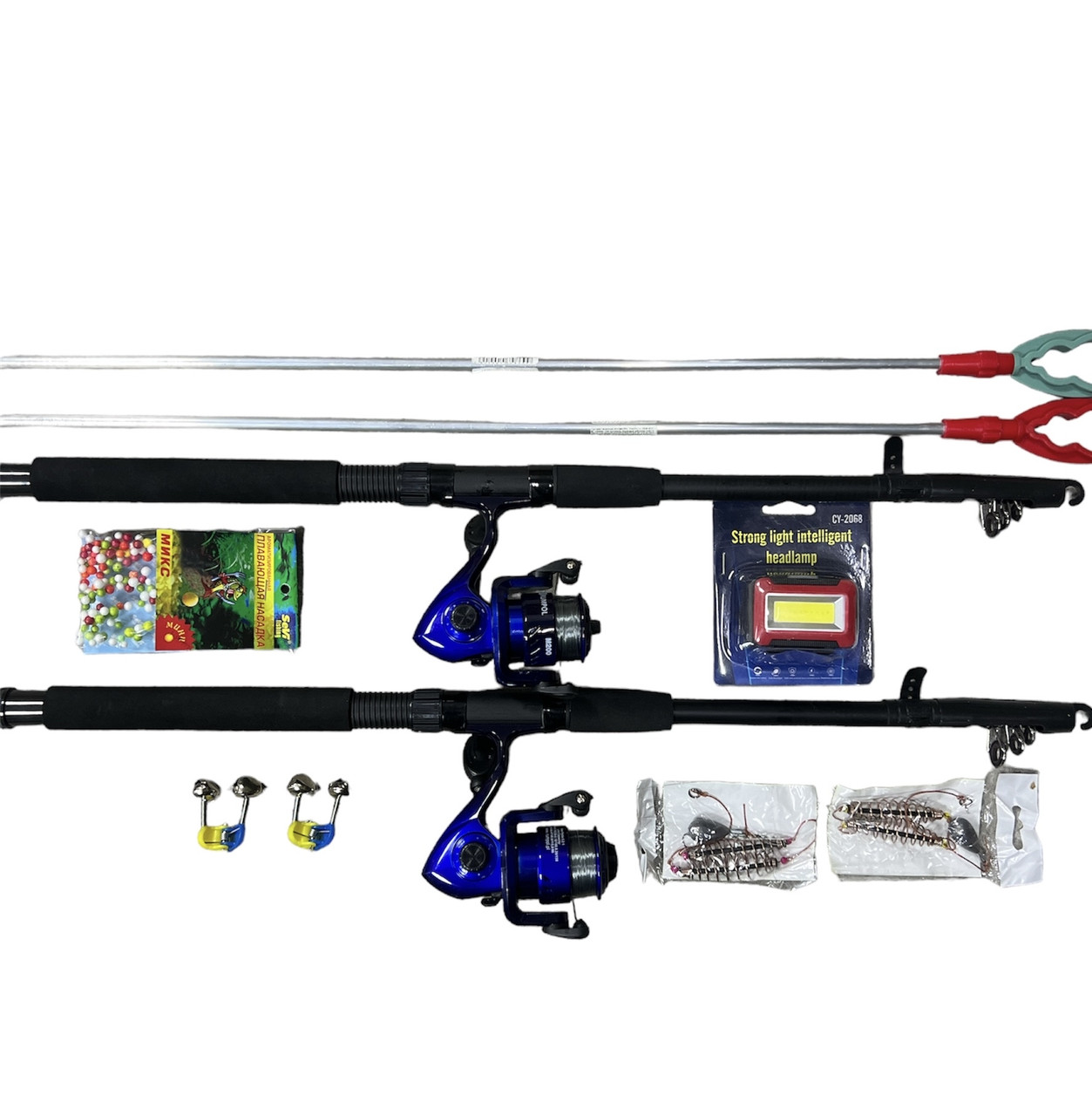 Набір Спінінг "Новичок-лазик" у складі 2 шт + чохол + качушка Кобра + Подарунок!, фото 1