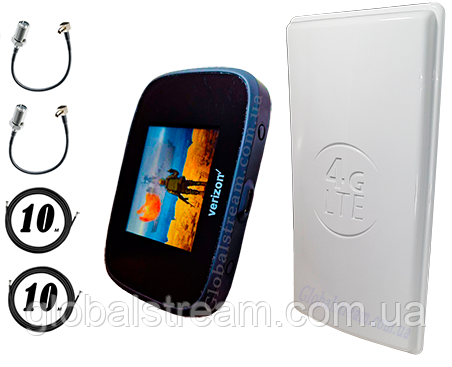 Комплект для 4G/LTE/3G c Novatel MiFi 7000 LTE Cat 9 до 450 мб/с і Антена планшетна MIMO 2×24dbi (48дб)