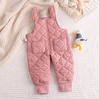 Детский демисезонный комбинезон для девочек, розовый полукомбинезон, штаны для детей