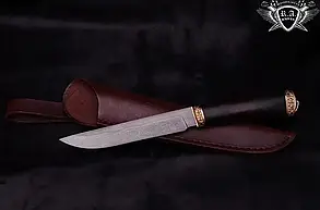 Нож ручной работы "Сквайр 2" 150х25х4мм из дамасской стали и рукоятью из граба