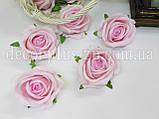 Головка троянди "Бархат" 6,5*5,5см. Рожева, фото 2