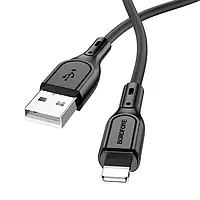 Кабель USB - Lightning Borofone BX66 Wide way Silicone 2.4A/1m Black