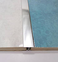 Т-профіль для плитки АТ-26. Ширина 26 мм. L-2,7 м. Срібло поліроване (анод)