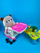 Багатофункціональний дитячий стільчик JDL 555-14 B знімний піднос, регулювання висоти, мелодії, підсвічування, фото 2